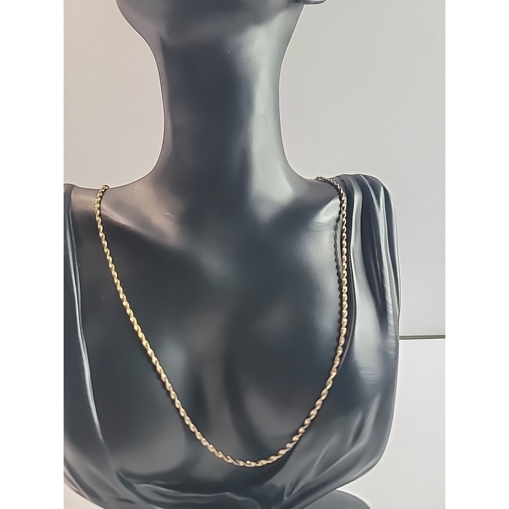 Vintage Danecraft Gold Tone Rope Chain Necklace Classic Minimalist Jewelry